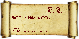 Rácz Nátán névjegykártya